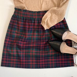 RARE Plaid J Crew Elastic Waist Skirt